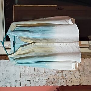 Striped 2x Button-Up Blouse